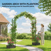 Garden Arch Outdoor Trellis Arbor with 2 Planter Boxes, 90.6