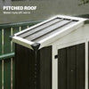 Outdoor Storage Shed Apex Roof Metal Garden Shed with Shelf for Backyard, Light Grey