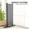6 Panel Folding Outdoor Privacy Screen with Stable Base, 5.7FT Tall Room Divider with UV30+ Protection, Dark Grey