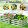 2Pcs 2' x 2' x 1' Galvanized Raised Garden Bed Kit, Square Outdoor Metal Planter Box with Open Bottom for Vegetables, Flowers, Herbs, Light Green