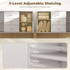 Buffet Cabinet, Modern Sideboard with 3 Soft-Close Drawers and 2 Adjustable Shelves for Living Room, Kitchen, White
