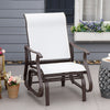 Outdoor Glider Chair, Patio Glider with Steel Frame and Mesh Fabric, Outdoor Patio Chair for Backyard, Garden and Porch, Cream White