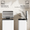 Garbage Bin, Soft-Close Trash Can with Foot Pedal, 5 Gallon (20 L) Garbage Can with Removable Inner Bucket, Cream White