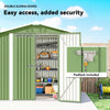 6.5' x 4' Outdoor Storage Shed, Metal Garden Shed with Lockable Double Doors, 4 Vents, Green