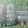 5 Tier Mini Greenhouse, Portable Outdoor Flower Stand with Shelf Clips, Indoor Greenhouse with Steel Frame, Transparent, 27.25