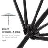 9FT 3 Tiers Patio Umbrella Outdoor Market Umbrella with Crank, Push Button Tilt for Deck, Backyard and Lawn, Cream White