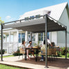 10' x 10' Outdoor Gazebo, Retractable Pergola Canopy with Magnetic Fixture, UPF30+ Metal Pergola Kit, Grey