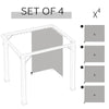 Gazebo Curtains, 10' x 10' Universal Replacement Privacy Curtain, 4-Panels Sidewall with Hooks/C-Rings, Light Grey