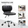 Height Adjustable Salon Stool, PU Leather Rolling Stool with Back, Wheels for Beauty, Spa, Tattoo, Home Office, Black