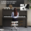 Banc de piano ajustable, pliant style X avec siège rembourré, patins antidérapants, chaise de clavier, noir