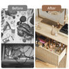 Bedroom Chest of Drawers, 3 Drawer Dresser with Fluted Panels and Solid Wood Legs, Storage Cabinet for Living Room, Oak
