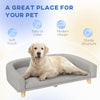 Dog Sofa for Large Dogs with Washable Cover, Anti-slip Foot Pads, Grey