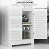 Freestanding Bathroom Cabinet with Glass/Louvred Doors, Tall Bathroom Cabinet for Kitchen, Study, Living Room