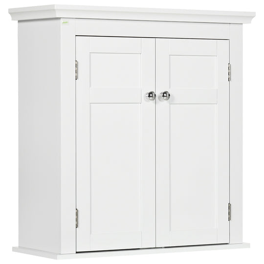 Meuble de salle de bain, Armoire à pharmacie, Meuble de rangement mural au-dessus des toilettes avec étagères réglables pour l'entrée, Blanc