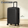 24-Inch Expandable Luggage, Hardshell Suitcase with Spinner Wheels, Top Handle, Side Handle, TSA Lock, Black