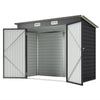 8 x 4FT Galvanized Garden Storage Shed, Metal Outdoor Shed with Double Doors and 2 Vents