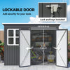 8.5' x 6' Galvanised Steel Outdoor Storage Shed, Garden Shed with Window, Lockable Wide Doors and Air Vents
