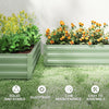 Set of 2 Galvanized Raised Beds for Garden, Outdoor Planter Box for Flowers, Herbs and Vegetables, Light Green