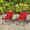 Set of 2 Outdoor Folding Chairs with Adjustable Backrest, Padded Camping Chairs for Outdoor Events, Red