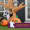 Inflatable Halloween Decoration Haunted Tree with Owl, Ghost, Pumpkins, Blow-Up Outdoor LED Display for Lawn, Garden, Party