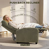Fabric Recliner Sofa Manual Recliner, Home Theater Seating Single Reclining Sofa Chair with Padded Seat for Living Room, Dark Green
