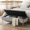 Upholstered Bedroom Bench with Gold Tone Metal Legs, Velvet Tufted and Thick Padding