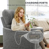 Power Recliner Chair, Chenille Upholstered Recliner Chair with USB Ports, Footrest