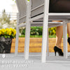 Set of 2 Outdoor Garden Chairs, Stackable Patio Dining Chairs with Breathable Fabric, Armrests and Backrest, Light Grey