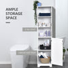 Tall Bathroom Storage Cabinet, Freestanding Tower Cabinet with Adjustable Shelf, 3 Open Shelves, White