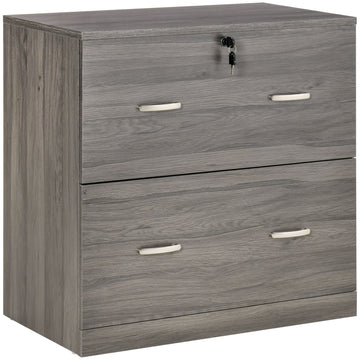 Classeur à 2 tiroirs avec serrure, armoire de classement de bureau, barre de suspension pour format lettre, bureau à domicile, gris