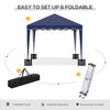 10' x 10' Pop Up Canopy Tent with Sand Bags, Instant Shelter with Adjustable Height and Carry Bag, Garden Outdoor Party Tent, Blue