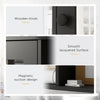 Mirrored Bathroom Wall Cabinet Wall Mounted Medicine Cabinet with Door & Shelves, Black