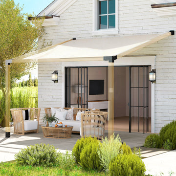 Pergola Kit, 15° Slanted Pergola Bracket Kit with 3-Way Brackets, Post Bases, Wall Mounts for 3.6