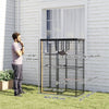 Metal Cat Cage with Waterproof Cover, 4 Platforms, Hammock, Washable Cushions for 1-3 Kittens, 46.5