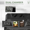 43 Gallon (160L) Tumbling Compost Bin Outdoor Dual Chamber 360° Rotating Composter with Sliding Doors, Solid Steel Frame and Gloves, Black