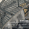 Wicker Egg Chair, 330 lbs Outdoor Rattan Lounge Chair with Thick Cushion, Headrest, Steel Frame, Dark Grey