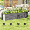 6' x 1.5' x 1.3' Galvanized Raised Garden Bed, Elevated Large Metal Planter Box w/ Install Gloves, Light Grey