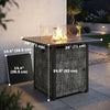 Propane Fire Pit Table, 28 Inch Gas Fire Pit with Explosion-Proof Net and Glass Wind Guard, Gas Tank Holder