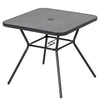 Square Outdoor Table, Patio Bistro Coffee Table with Faux-marbled Top and 42mm Umbrella Hole for Garden, Dark Grey