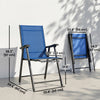 Folding Patio Chairs Set of 2, High Back Outdoor Dining Chairs with Breathable Mesh Seat for Lawn, Deck, Blue