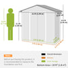 6.5x3.5ft Metal Garden Storage Shed for Outdoor Tool Storage with Double Sliding Doors and Vents