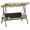 3-Seat Patio Swing Chair, Outdoor Canopy Swing Glider with Adjustable Shade