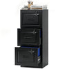 3 Drawer File Cabinet with Lock, Vertical Filing Cabinet with Adjustable Hanging Bars for A4 and Letter Size, Black