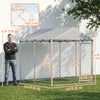 6.6' x 6.6' x 6.6' Outdoor Dog Kennel Heavy Duty Galvanized Steel with UV-resistant Roof, Silver