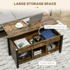 Lift Top Coffee Table, Modern Center Table with Storage Shelves and Hidden Compartment for Living Room, 41