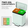 Trash Can, 2 x 5.3 Gallon (2 x 20 L) Garbage Can with Soft-Close Lid, Removable Inner Buckets for Kitchen Home Office
