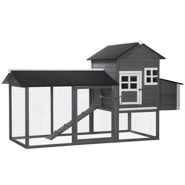 84'' Chicken Coop Deluxe Wooden House Hen Backyard Poultry Hutch Run Box