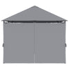 13'x 10' Soft-top Steel Patio Gazebo Canopy Party Tent with 6 Removable Curtains and Drainage Holes, Grey