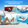 10' x 7' Water Floating Dock, Rafting Inflatable Island with Air Pump and Backpack for Pool, Beach, Ocean, Blue