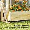 Wooden Wagon Planter Box, 2-Tier Raised Garden Bed, for Vegetables Flowers Herbs, Natural